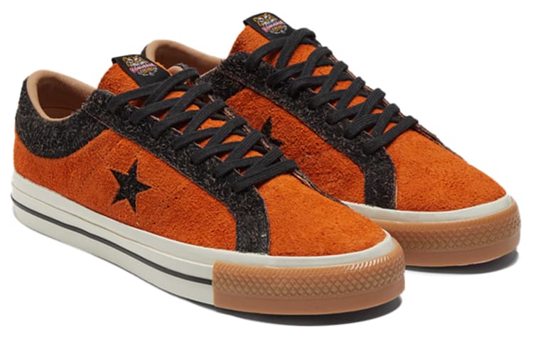 Converse One Star Retro Casual Skate Shoes Orange New Year Series Unisex 6