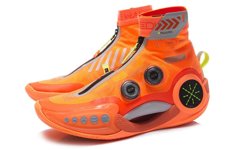 LiNing WOW 9 Infinity Infinity Breathable And Wear-resistant High-Top Performance Basketball Shoes Men's Orange 5