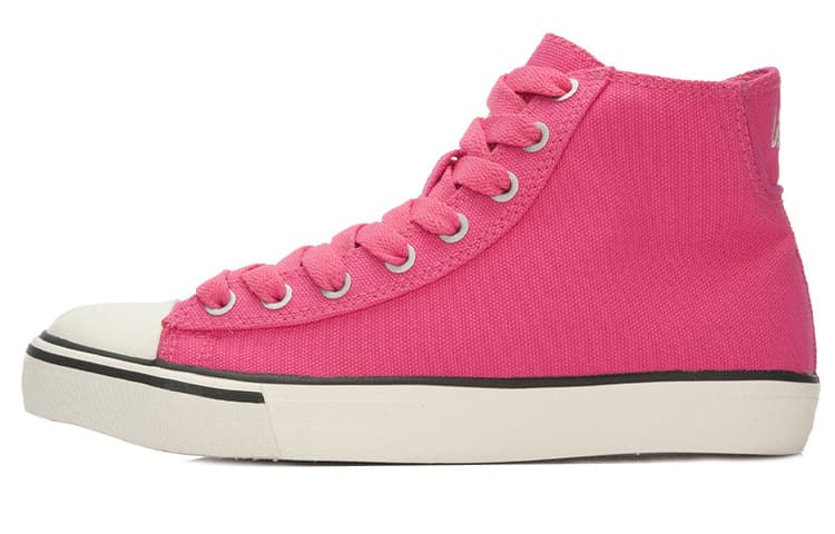 LINING Canvas Shoes Women's High-Top Pink White 2