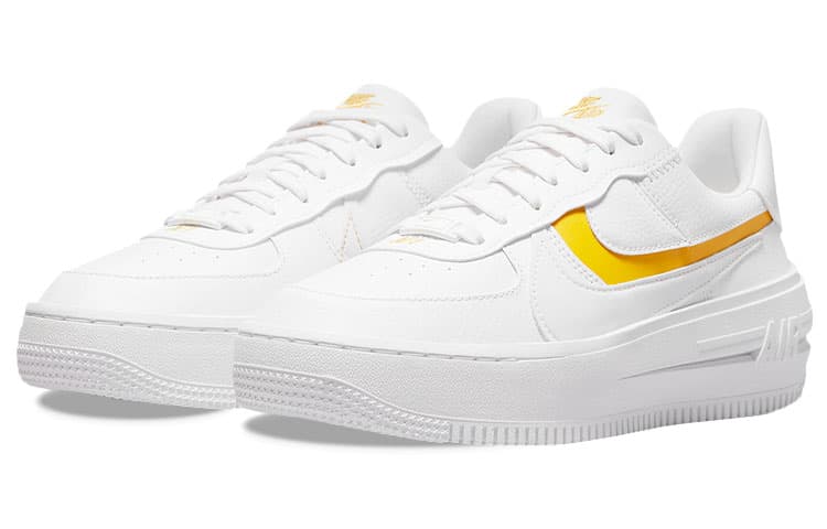 Nike Air Force 1 PLT.AF.ORM White Yellow Ochre Women's 5
