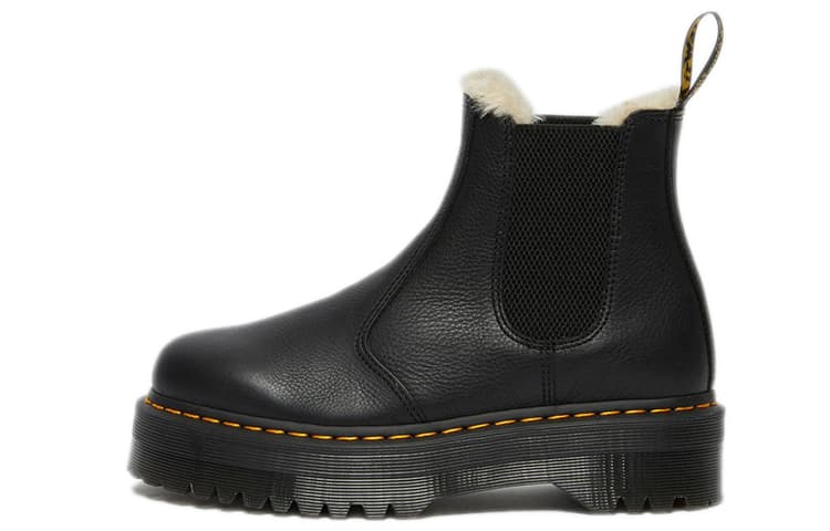 Dr.Martens 2976 Faux Fur Lined Platform Chelsea Boots 'Black' Women's
