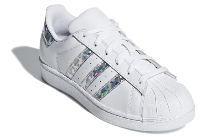 Adidas Originals Superstar White Holographic Stripes Youth Women's 6