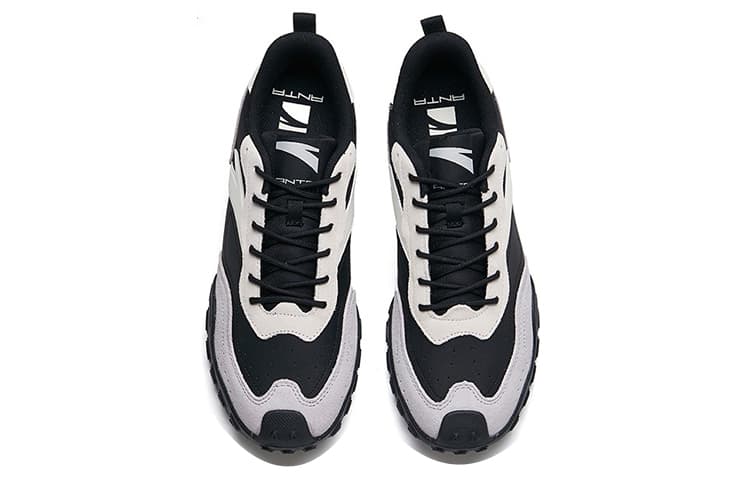 Anta Cushioned Anti-Slip Wear-Resistant Breathable Lightweight Low-Top Casual Shoes Men's Black Gray White 6