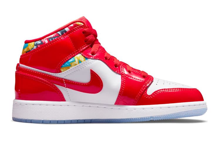 Jordan 1 Mid Barcelona Sweater Red Patent GS 4