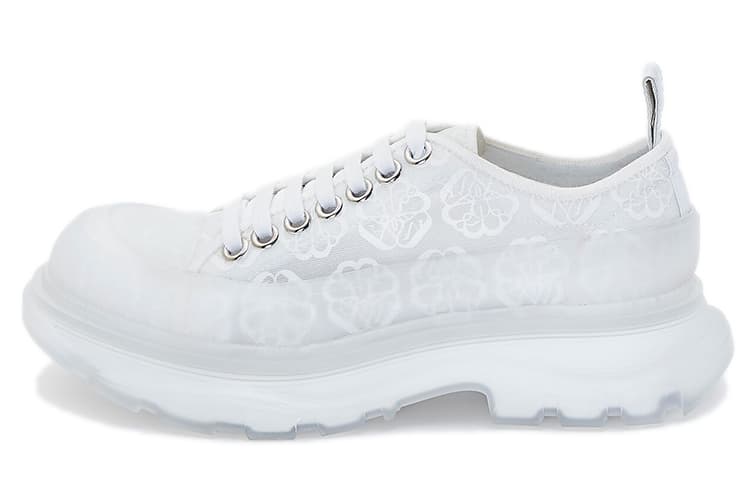 Alexander McQueen Tread Slick Lace Up 'White Transparent' Women's
