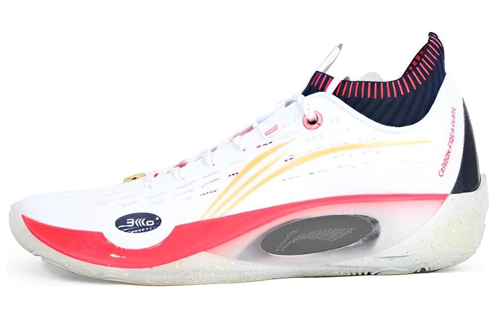 LiNing Wade 808 Ultra Cushioning Anti-Slip And Wear-Resistant Low-Top Basketball Shoes Men's White Red 2