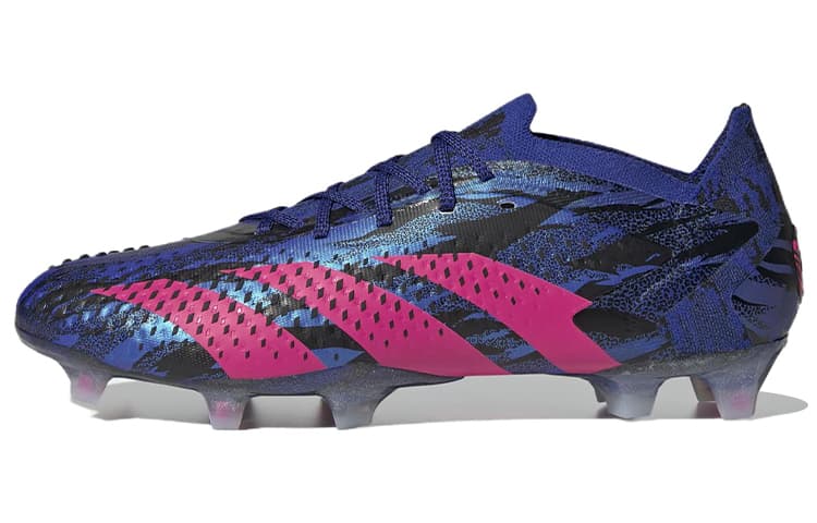 adidas Predator PP.1 L FG Natural Grass Slip-Resistant Wear-Resistant Lightweight Soccer Cleats Blue Red