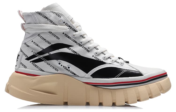 LiNing Wave Casual Shoes Women's High-Top White Black 4