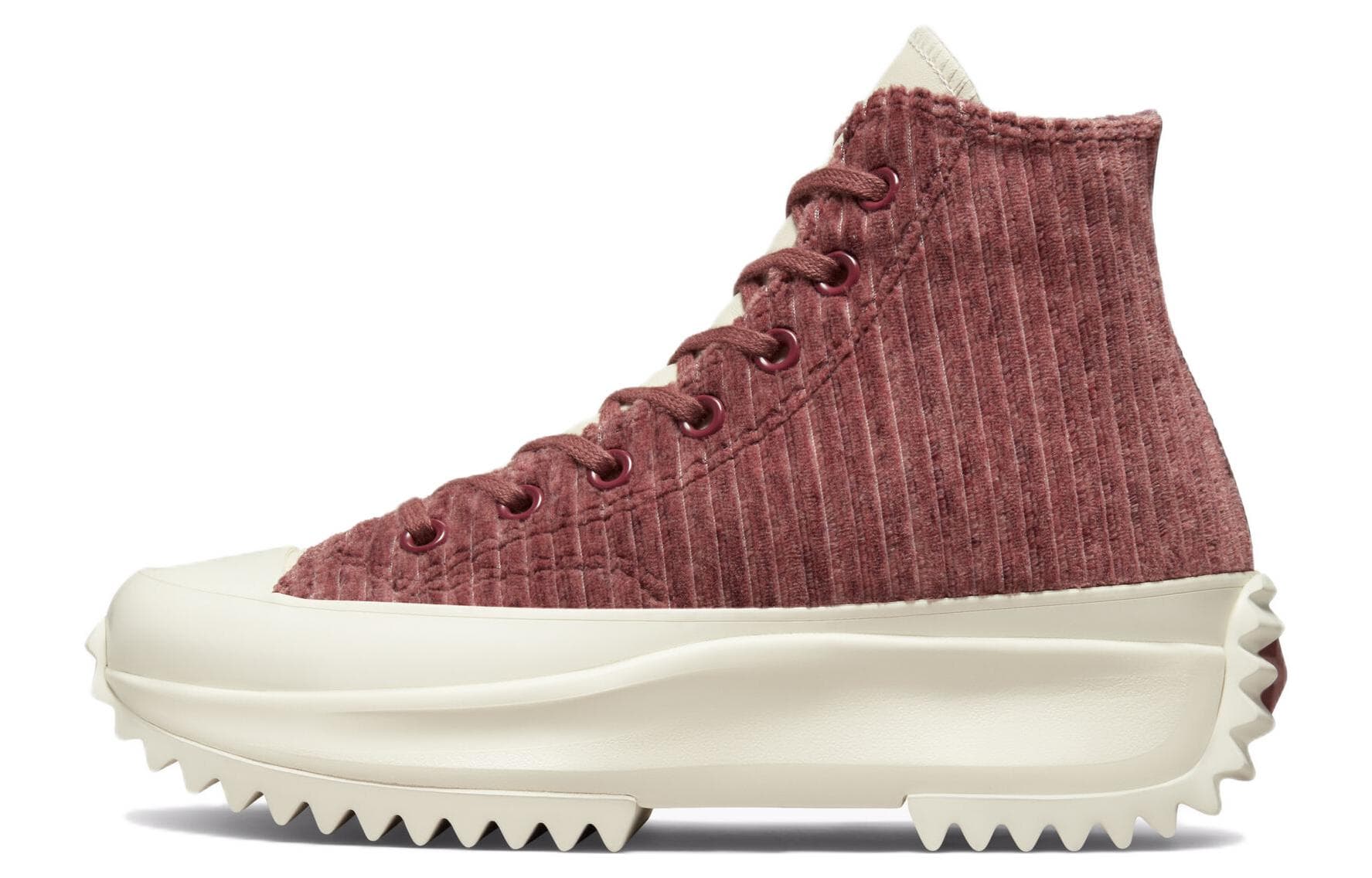 Converse Run Star Hike Platform Hi Striped Knit Dark Wine