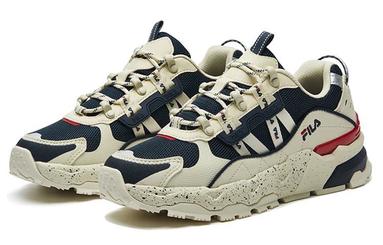 FILA Trek Chunky Sneakers Women's Low-Top White Bamboo Shoots/Military Blue 5