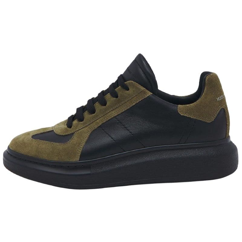 Alexander McQueen Oversized Sneaker Leather Round Lace-Up Low-Top Lifestyle Shoes Men's Green