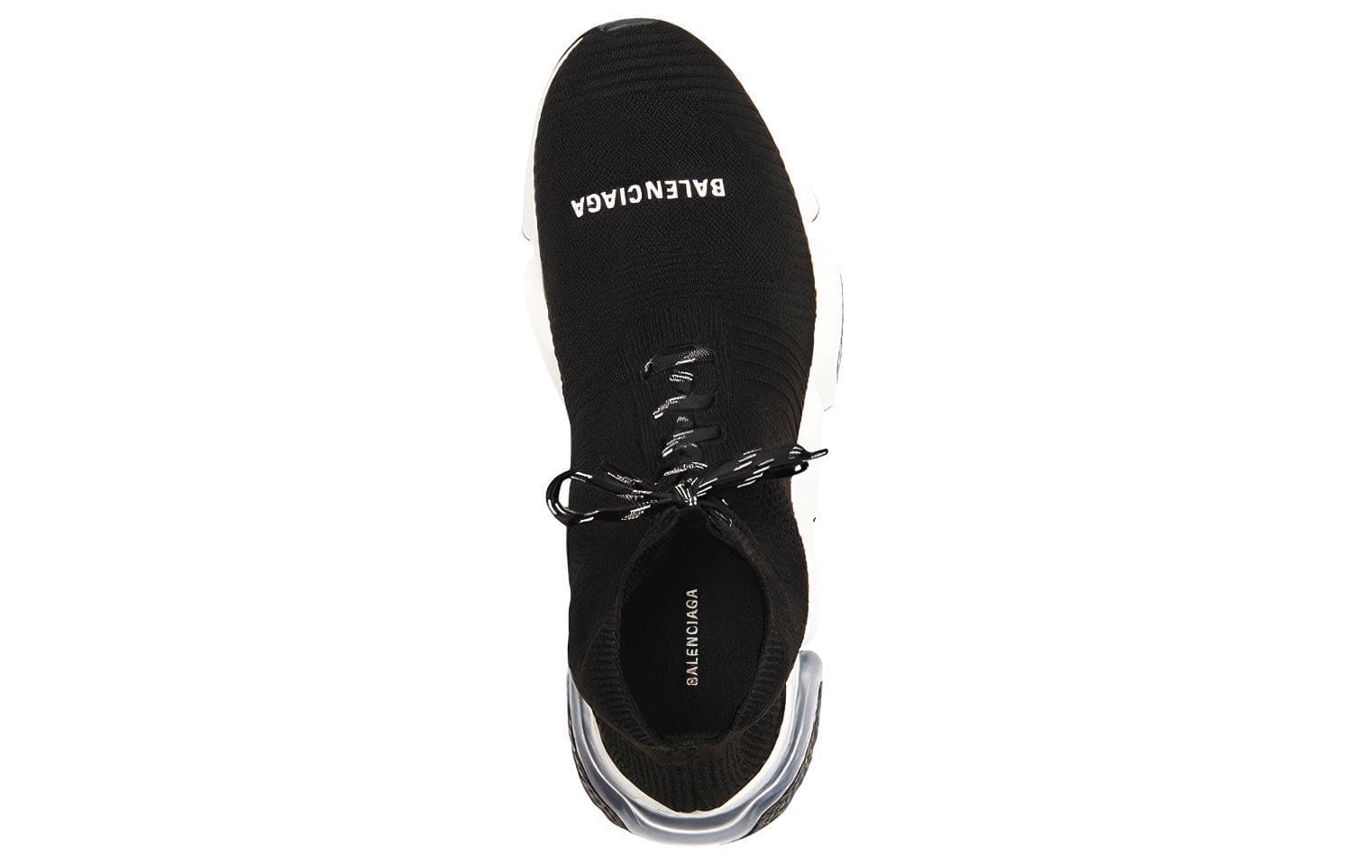 Balenciaga Speed Lace-Up Clear Sole 'Black White' 5