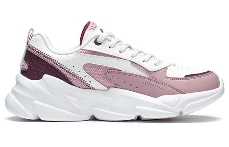 LiNing Low-Top Sports Casual Shoes Women's White Rose Red 4
