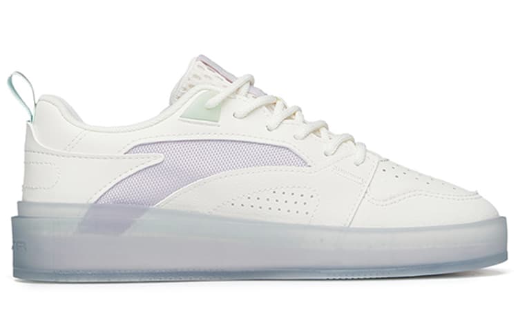 ANTA Skateboard Shoes Women's Low-Top Ivory White/Misty Purple/Ice Pink Blue 4