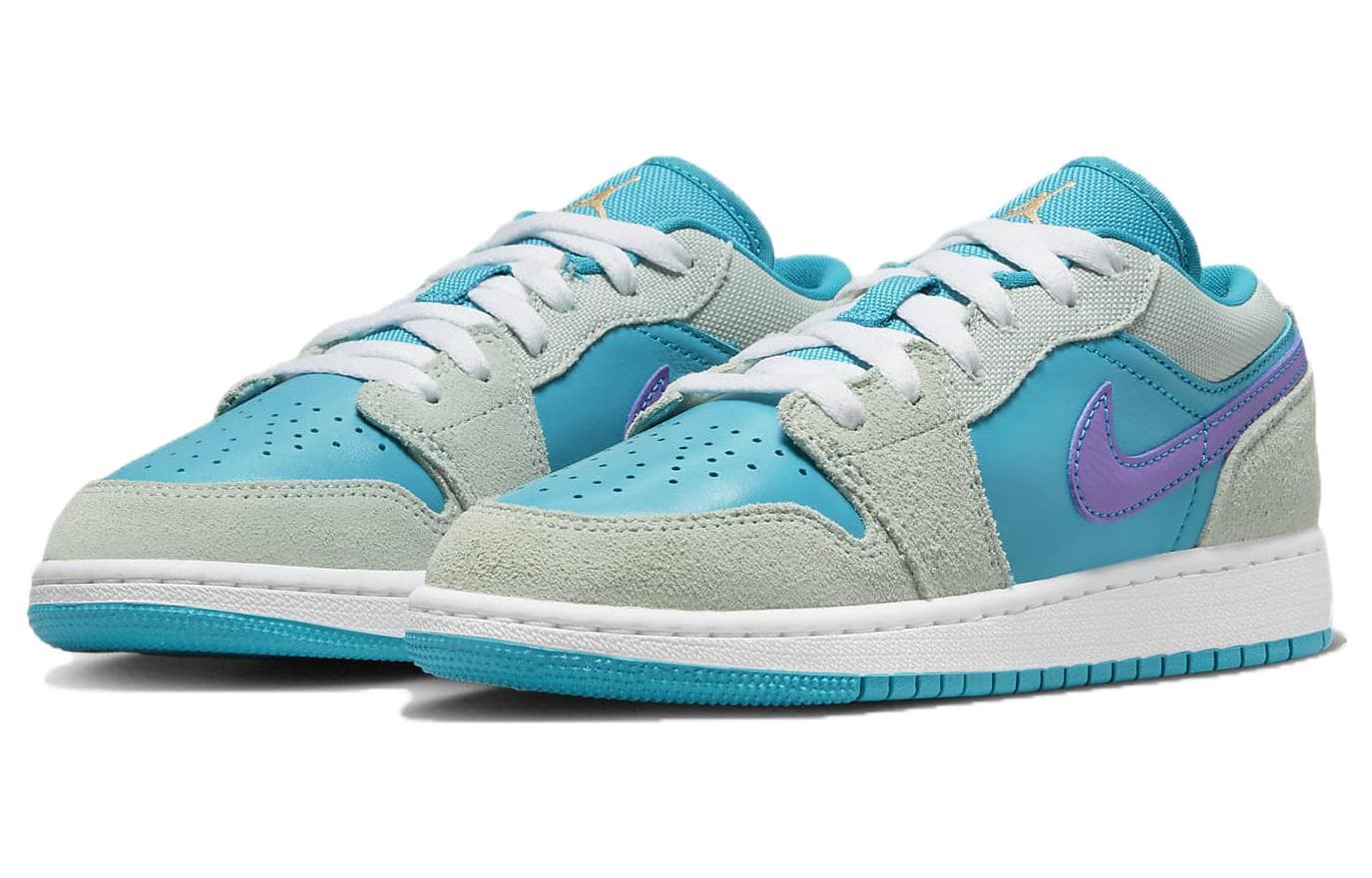 Jordan Air Jordan 1 Low SE Cushioning Anti-Slip And Wear-Resistant Low-Top Children's Basketball Shoes Gray Teenagers 6