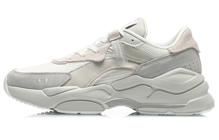 LiNing Candle Dragon Cushioning Anti-Slip And Wear-Resistant Low-Top Sports Casual Shoes Men's Gray White