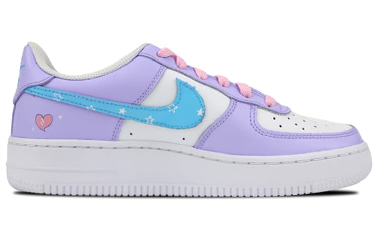 Nike Air Force 1 Low-Top Skateboard Shoes Women's Purple 4