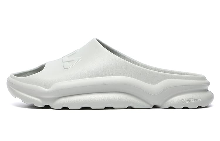 FILA Swim Retro Slides Rubber Sole Quick Dry Slide Slippers Men's Stone Gray 2