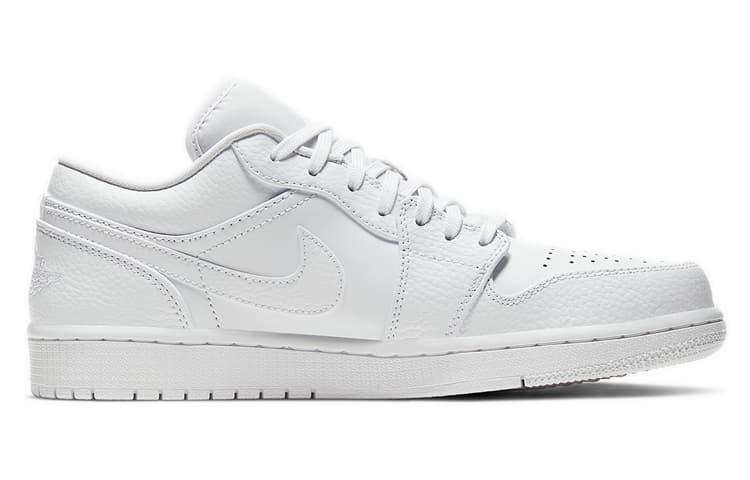 JORDAN 1 Low Triple White Tumbled Leather 4
