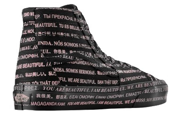 Sk8 Vans -Hi Tapered 'We Are Beautiful - Black' Women's 4
