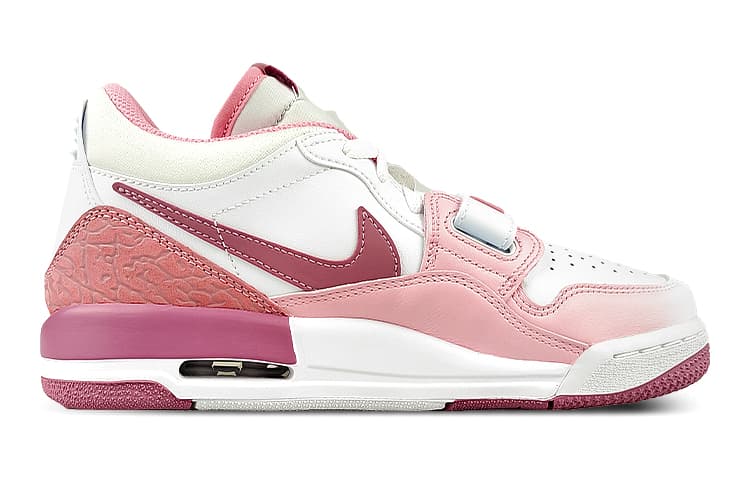 Jordan Legacy 312 Cushioning Anti-Slip And Wear-Resistant Mid-Top Vintage Basketball Shoes GS White Pink 3