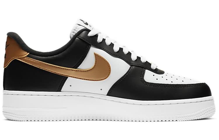Nike Air Force 1 Low Black White Metallic Gold 3