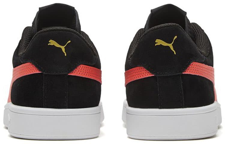 PUMA Smash V2 Retro Casual Skateboarding Shoes Unisex Black Coral Red 6