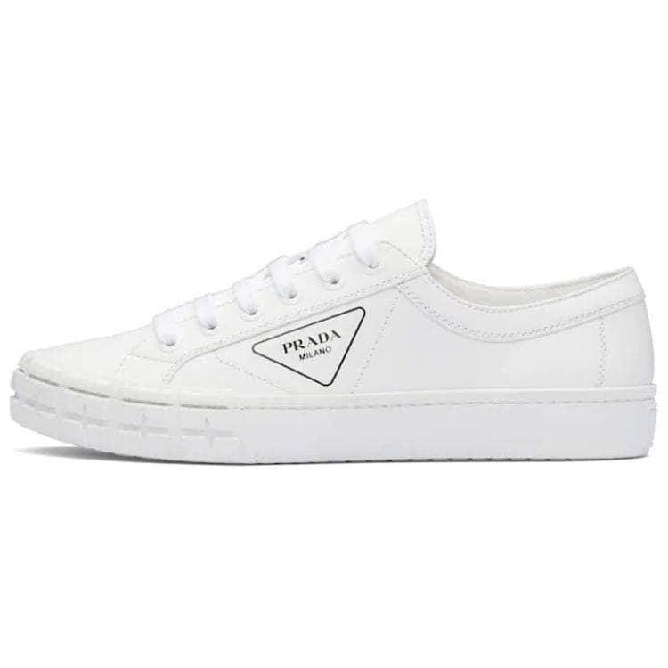 PRADA Cassetta Wheel Leather Low 'White' 2