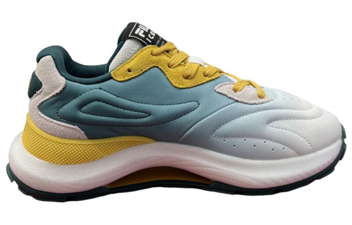 FILA Flusso Anti-Slip And Wear-Resistant Coverage Low-Top Casual Shoes Men's White Yellow 4