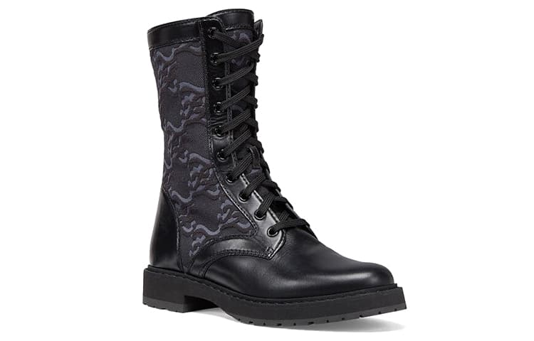 FENDI Women's Leather Biker Boot 'Black' 4