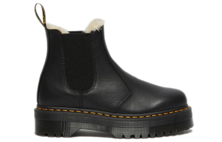 Dr.Martens 2976 Faux Fur Lined Platform Chelsea Boots 'Black' Women's 3