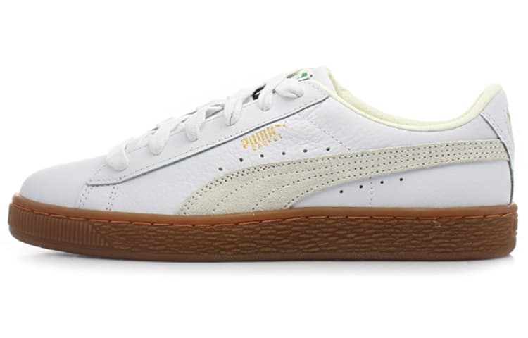 PUMA Basket Classic Rubber Retro Low Top Casual Skate Shoes Unisex White 2