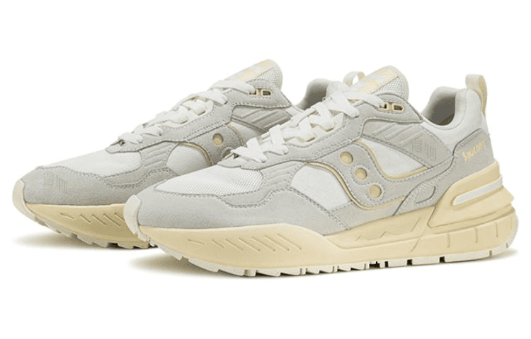 Saucony Shadow 5000 Cushioned Slip Resistant Abrasion Resistant Low Top Running Shoes Unisex Beige Gray 5