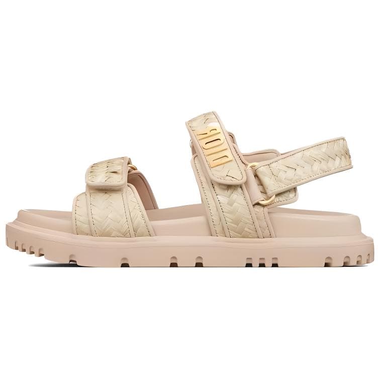 DIOR DIORAct Beach Sandals Women's Yellow Hemp