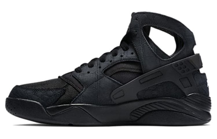 Nike Air Flight Huarache Slip-Resistant Mid-Top Vintage Basketball Shoes Unisex Black 2