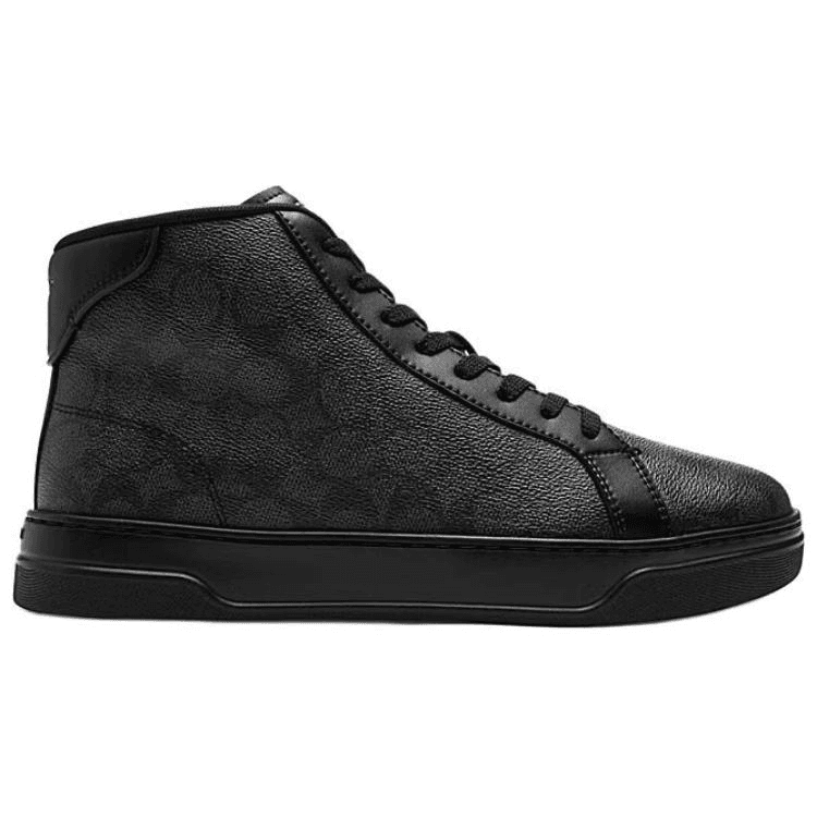COACH Signature Skateboard Shoes Men High-Top Black 3
