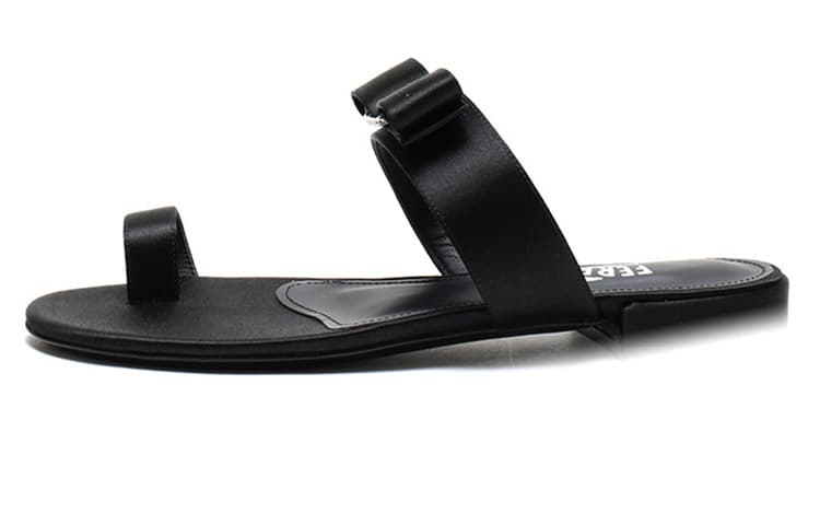 FERRAGAMO VARA Series Bow Flat Fashion Sandals Women's Black 2