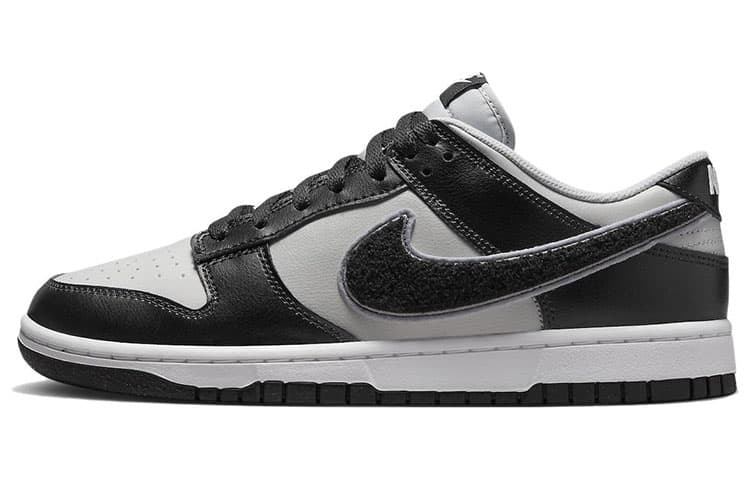 Nike Dunk Low Chenille Swoosh Black Grey 2