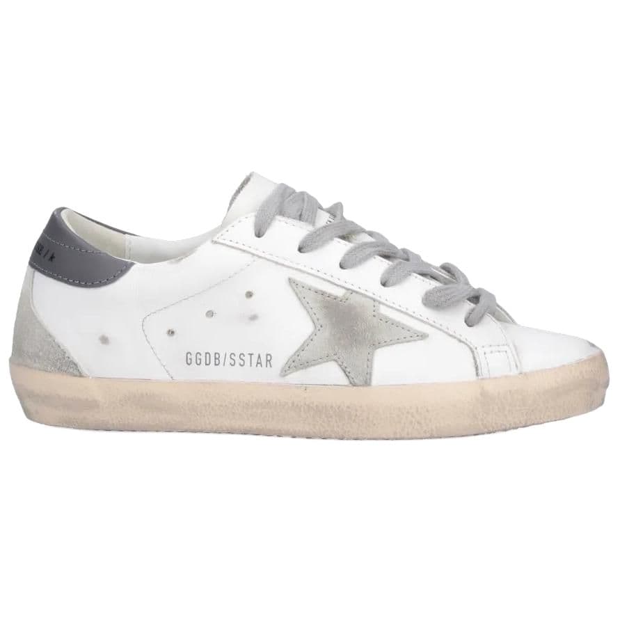 Golden Goose Super-Star Leather Round Toe Lace-Up Star Pattern Low-Top Skateboarding Shoes Women's Gray 4