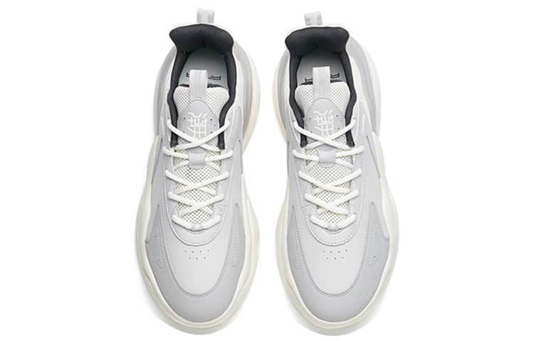 Anta Chaobai 3.0 Leather Comfortable Low-Top Casual Sneakers Men's Gray-White 6
