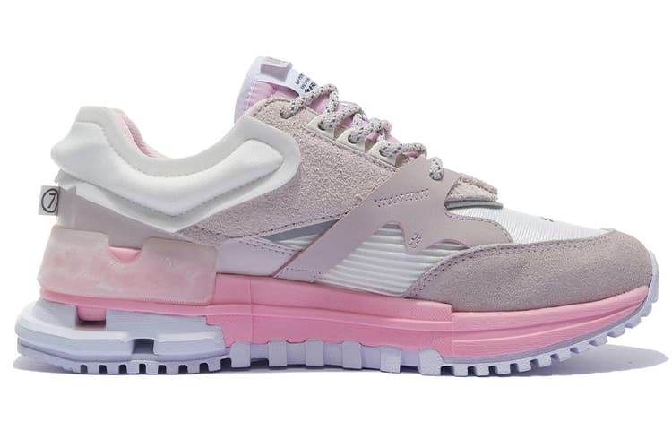 LiNing 001 Casual Shoes Women's Low-Top Ecru/Silent Purple 4