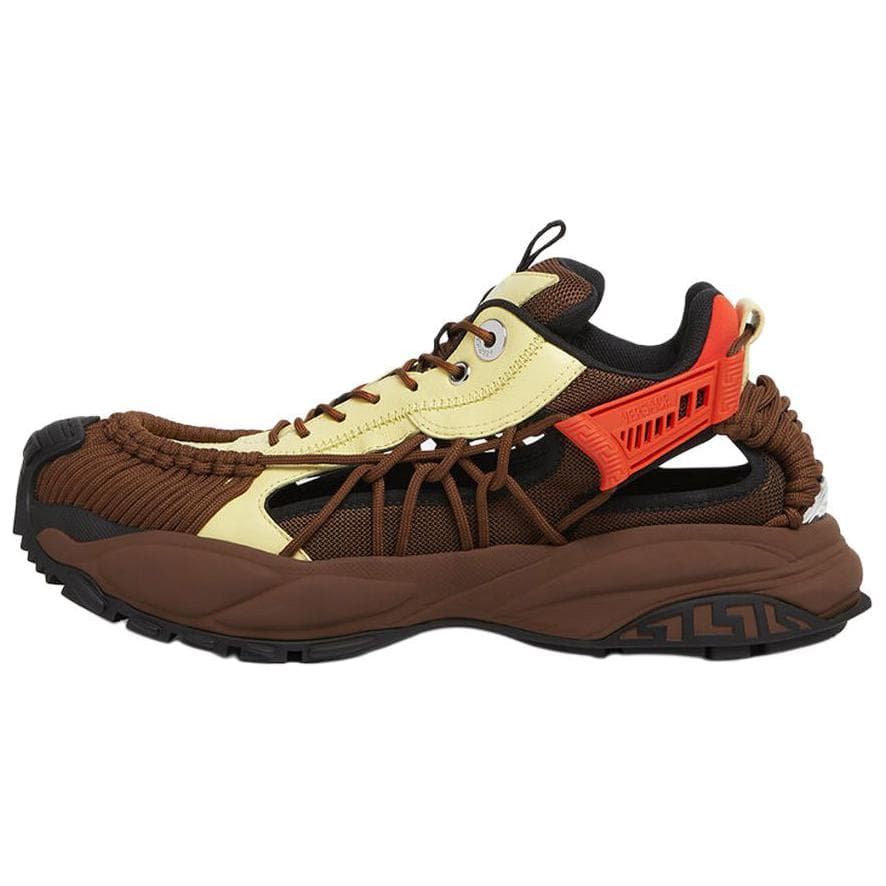 VERSACE Versace Mercury M_VS_01 Round-Toe Lace-Up Low-Top Casual Lifestyle Shoes Men's Brown