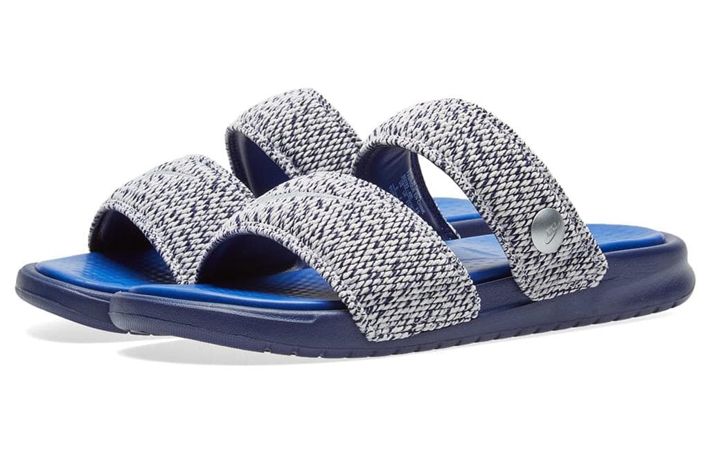 Pigalle x Nike Benassi Duo Ultra Sld Versatile Casual Anti-Slip Wear-Resistant Sports Sandals Unisex Blue Black White 3