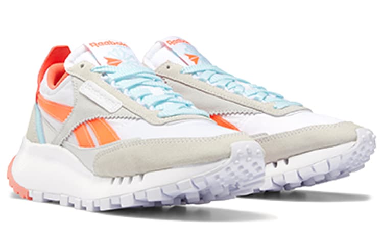 Reebok Classic Leather Legacy White Orange Flare Women's 6