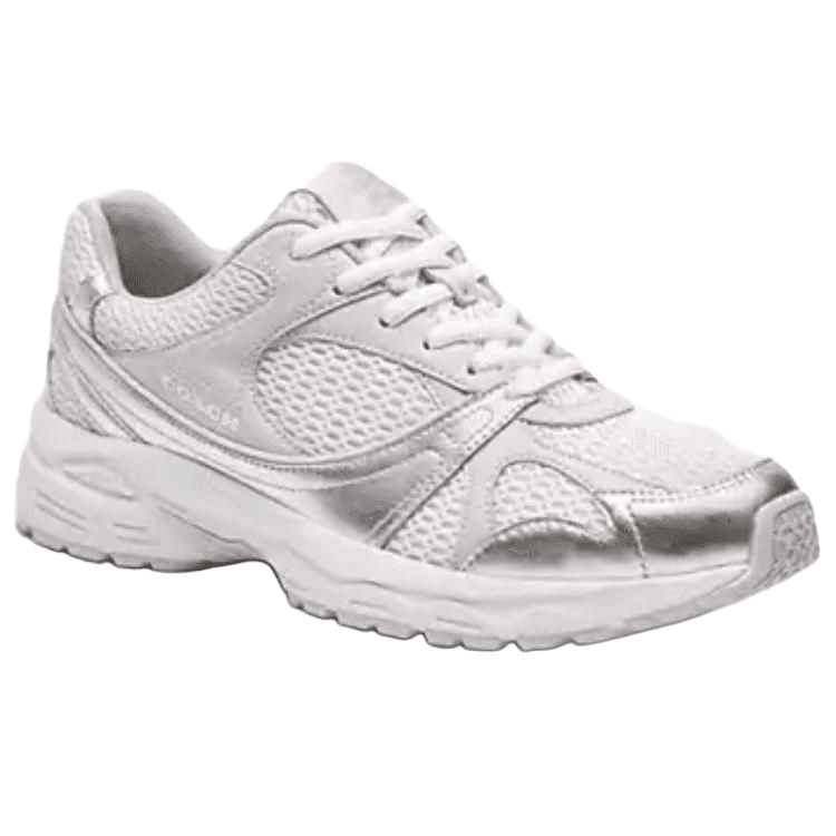 COACH Mesh Leather Round Toe Lace-Up Low-Top Casual Lifestyle Shoes Women's Silver 6