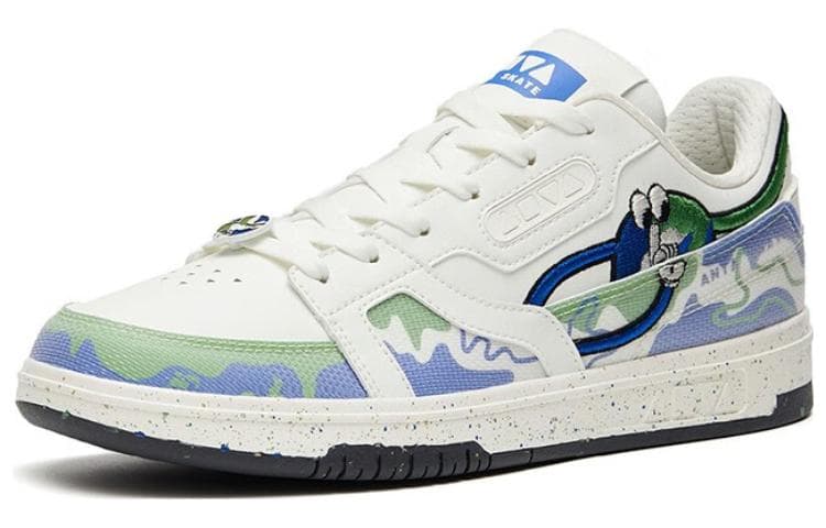 Anta AOYU Anti-Slip Wear-Resistant Low-Top Skateboard Shoes Men's White Green 4