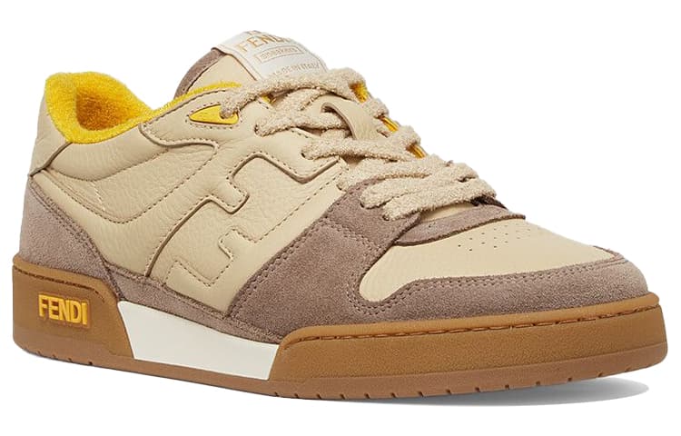 FENDI Match Low Top Suede 'Yellow Beige' 5