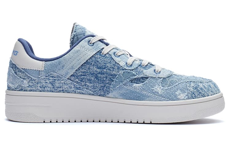 LiNing Anti-Slip Wear-Resistant Low-Top Skateboard Shoes Men's Blue 4