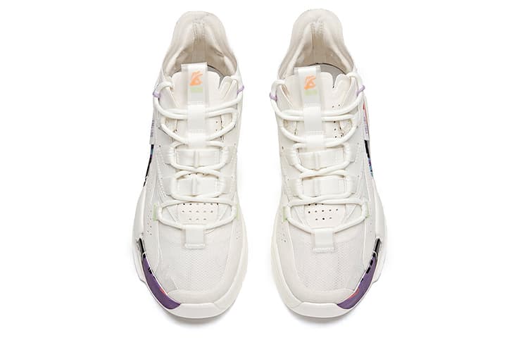 Anta G6 Wear-Resistant High-Top Skateboard Shoes Women's White Purple 5