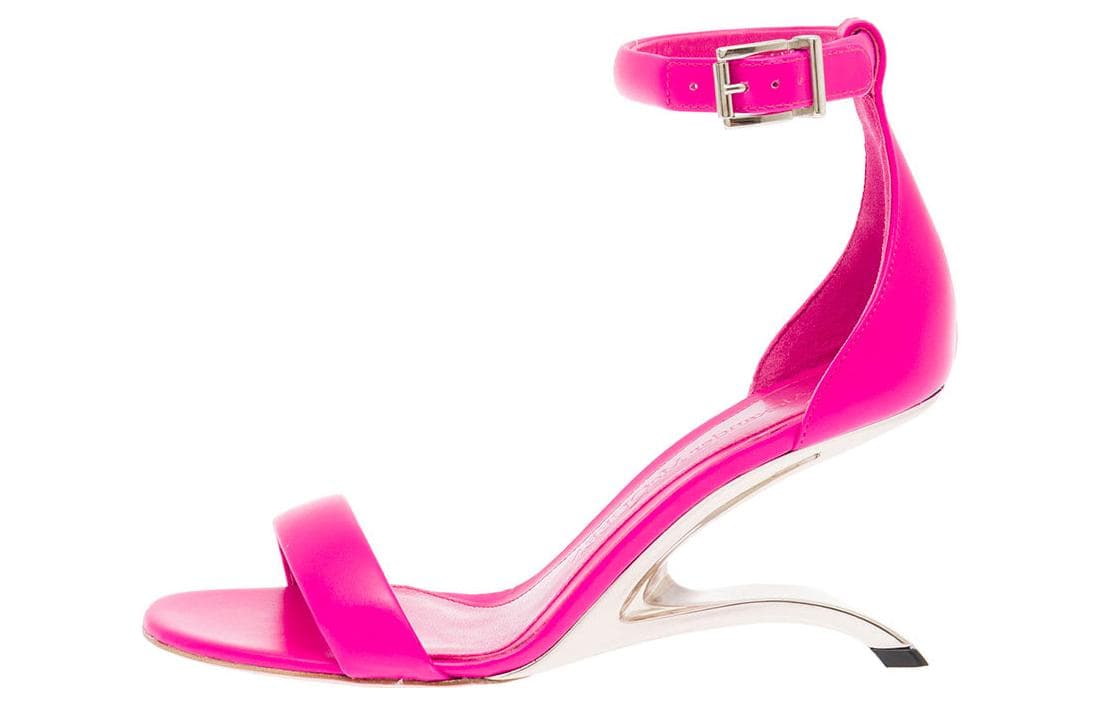 Alexander McQueen Arc Bobby Pink Leather Thong Sandals Women's Pink